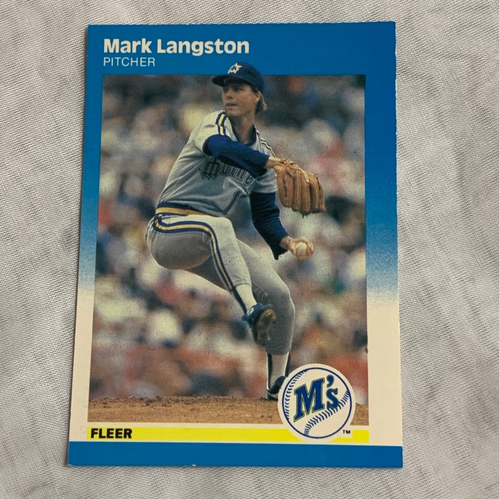 1987 Fleer Mark Langston #589 Seattle Mariners Baseball Card Pitcher Vintage